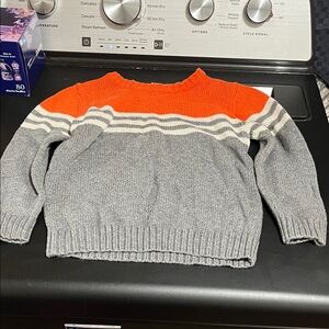 Baby Gap Orange and Gray Striped Sweater